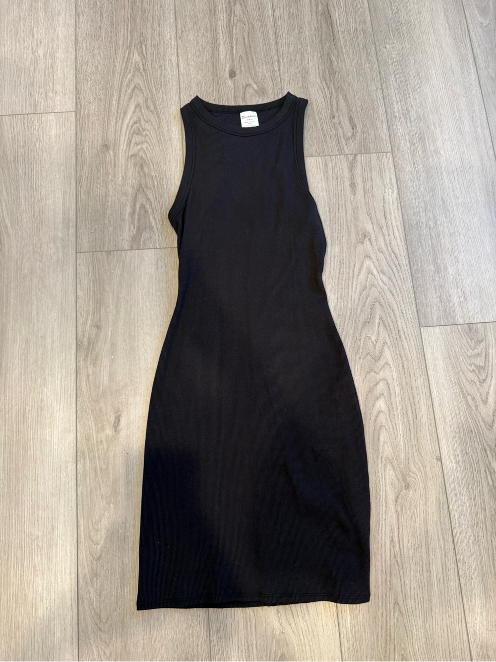 No Boundaries Black Ribbed Midi Tank Dress